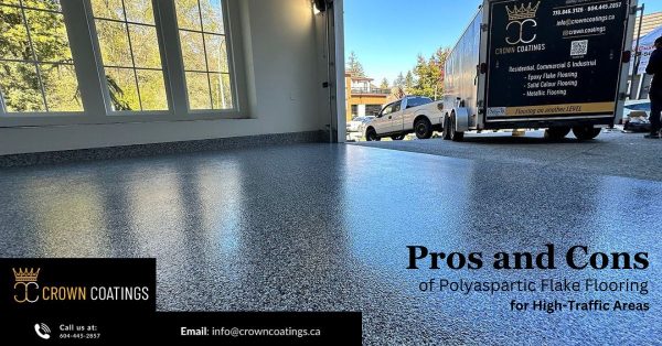 Pros and Cons of Polyaspartic Flake Flooring for High-Traffic Areas