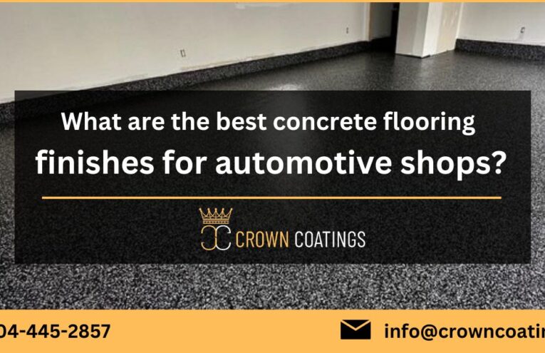 What are the best concrete flooring finishes for automotive shops?