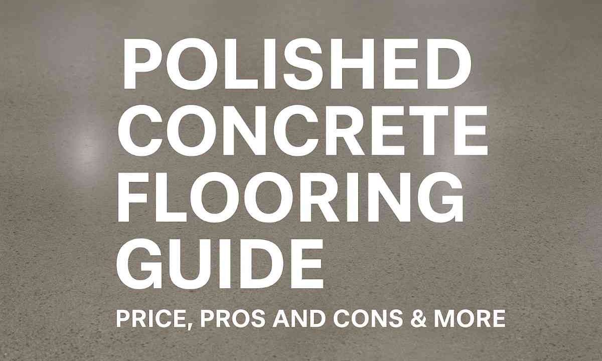showing polished concrete flooring guide with text overlay for Crown Coatings