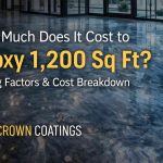 Metallic epoxy flooring in a commercial space showing cost factors for epoxying 1,200 square feet by Crown Coatings