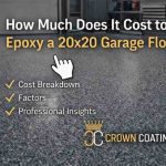 Epoxy-coated 20x20 garage floor with professional finish installed by Crown Coatings